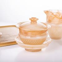 玉色琉璃玻璃功夫茶具套裝